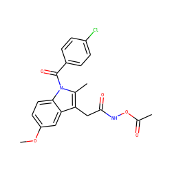 COc1ccc2c(c1)c(CC(=O)NOC(C)=O)c(C)n2C(=O)c1ccc(Cl)cc1 ZINC000036126917