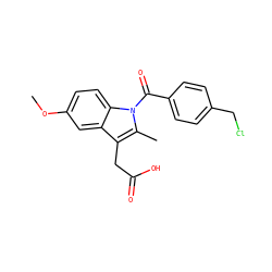 COc1ccc2c(c1)c(CC(=O)O)c(C)n2C(=O)c1ccc(CCl)cc1 ZINC000095581160