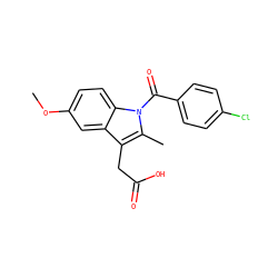 COc1ccc2c(c1)c(CC(=O)O)c(C)n2C(=O)c1ccc(Cl)cc1 ZINC000000601283