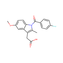COc1ccc2c(c1)c(CC(=O)O)c(C)n2C(=O)c1ccc(F)cc1 ZINC000000003860