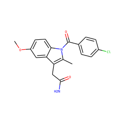 COc1ccc2c(c1)c(CC(N)=O)c(C)n2C(=O)c1ccc(Cl)cc1 ZINC000002034020