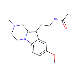 COc1ccc2c(c1)c(CCNC(C)=O)c1n2CCN(C)C1 ZINC000043069225