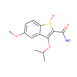 COc1ccc2c(c1)c(OC(C)C)c(C(N)=O)[s+]2[O-] ZINC000253648010