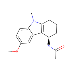 COc1ccc2c(c1)c1c(n2C)CCC[C@H]1NC(C)=O ZINC000013781850