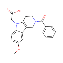 COc1ccc2c(c1)c1c(n2CC(=O)O)CCN(C(=O)c2ccccc2)C1 ZINC000035966675