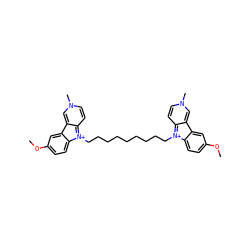 COc1ccc2c(c1)c1cn(C)ccc-1[n+]2CCCCCCCCC[n+]1c2ccn(C)cc-2c2cc(OC)ccc21 ZINC000473090810