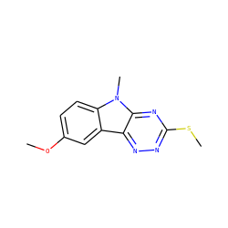 COc1ccc2c(c1)c1nnc(SC)nc1n2C ZINC000001366280