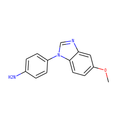 COc1ccc2c(c1)ncn2-c1ccc(N)cc1 ZINC000003815794
