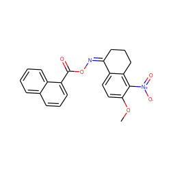 COc1ccc2c(c1[N+](=O)[O-])CCC/C2=N/OC(=O)c1cccc2ccccc12 ZINC000005074235