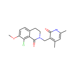 COc1ccc2c(c1Cl)C(=O)N(Cc1c(C)cc(C)[nH]c1=O)CC2 ZINC000220932489
