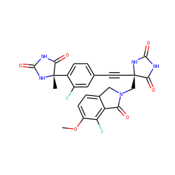 COc1ccc2c(c1F)C(=O)N(C[C@@]1(C#Cc3ccc([C@]4(C)NC(=O)NC4=O)c(F)c3)NC(=O)NC1=O)C2 ZINC000068206872