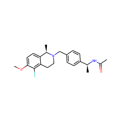 COc1ccc2c(c1F)CCN(Cc1ccc([C@H](C)NC(C)=O)cc1)[C@@H]2C ZINC001772611257