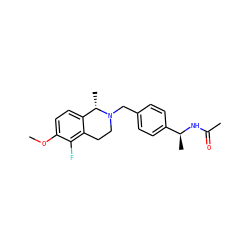 COc1ccc2c(c1F)CCN(Cc1ccc([C@H](C)NC(C)=O)cc1)[C@H]2C ZINC001772623004