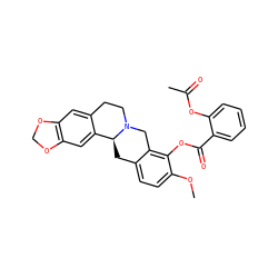 COc1ccc2c(c1OC(=O)c1ccccc1OC(C)=O)CN1CCc3cc4c(cc3[C@@H]1C2)OCO4 ZINC000095595815