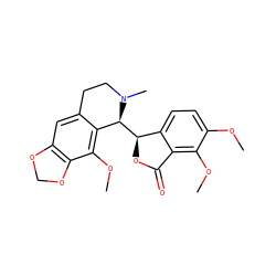 COc1ccc2c(c1OC)C(=O)O[C@H]2[C@H]1c2c(cc3c(c2OC)OCO3)CCN1C ZINC000019418976