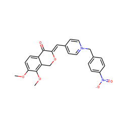 COc1ccc2c(c1OC)CO/C(=C\c1cc[n+](Cc3ccc([N+](=O)[O-])cc3)cc1)C2=O ZINC000473151810