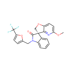 COc1ccc2c(n1)[C@]1(CO2)C(=O)N(Cc2ccc(C(F)(F)F)o2)c2ccccc21 ZINC000103200269