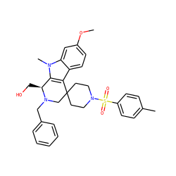 COc1ccc2c3c(n(C)c2c1)[C@H](CO)N(Cc1ccccc1)CC31CCN(S(=O)(=O)c2ccc(C)cc2)CC1 ZINC000095601952
