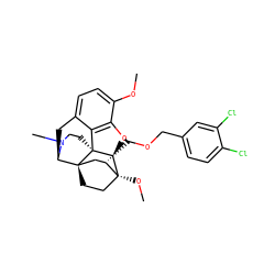 COc1ccc2c3c1O[C@@H]1[C@]34CCN(C)[C@H](C2)[C@]42CC[C@@]1(OC)[C@@H](COCc1ccc(Cl)c(Cl)c1)C2 ZINC000096172380