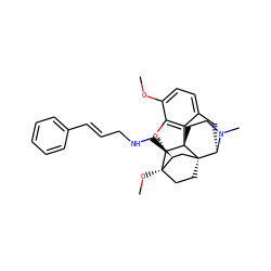 COc1ccc2c3c1O[C@H]1[C@]4(OC)CC[C@@]5(C[C@@H]4CNC/C=C/c4ccccc4)[C@@H](C2)N(C)CC[C@]315 ZINC000101143052
