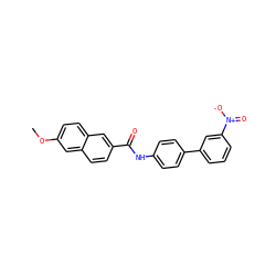 COc1ccc2cc(C(=O)Nc3ccc(-c4cccc([N+](=O)[O-])c4)cc3)ccc2c1 ZINC000073389331