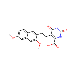 COc1ccc2cc(CCc3c(C(=O)O)[nH]c(=O)[nH]c3=O)c(OC)cc2c1 ZINC000098209562