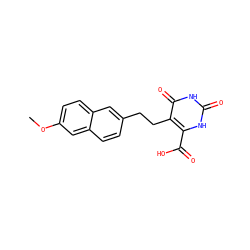 COc1ccc2cc(CCc3c(C(=O)O)[nH]c(=O)[nH]c3=O)ccc2c1 ZINC000095921336