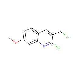 COc1ccc2cc(CCl)c(Cl)nc2c1 ZINC000003394113