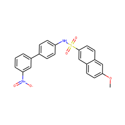 COc1ccc2cc(S(=O)(=O)Nc3ccc(-c4cccc([N+](=O)[O-])c4)cc3)ccc2c1 ZINC000082156735