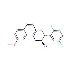 COc1ccc2ccc3c(c2c1)C[C@H](N)[C@@H](c1cc(F)ccc1F)O3 ZINC001772593115