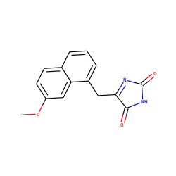 COc1ccc2cccc(CC3=NC(=O)NC3=O)c2c1 ZINC000040380512