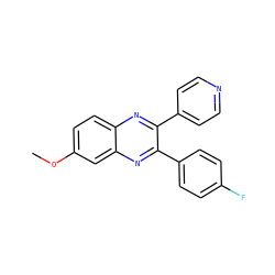 COc1ccc2nc(-c3ccncc3)c(-c3ccc(F)cc3)nc2c1 ZINC000045246082