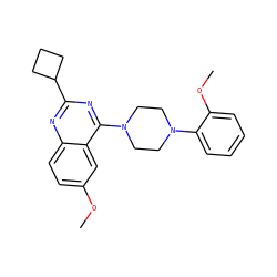COc1ccc2nc(C3CCC3)nc(N3CCN(c4ccccc4OC)CC3)c2c1 ZINC000096284506