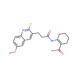 COc1ccc2nc(Cl)c(CCC(=O)NC3=C(C(=O)O)CCCC3)cc2c1 ZINC000169326191