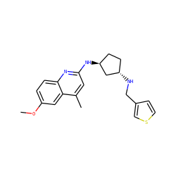 COc1ccc2nc(N[C@H]3CC[C@H](NCc4ccsc4)C3)cc(C)c2c1 ZINC000028950855