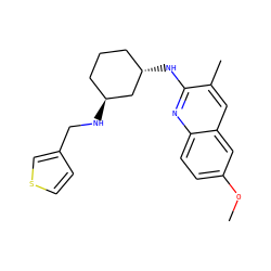 COc1ccc2nc(N[C@H]3CCC[C@H](NCc4ccsc4)C3)c(C)cc2c1 ZINC000028951001