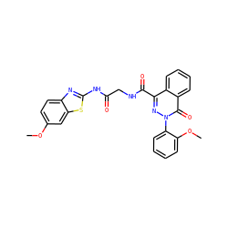 COc1ccc2nc(NC(=O)CNC(=O)c3nn(-c4ccccc4OC)c(=O)c4ccccc34)sc2c1 ZINC000095585679