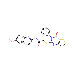 COc1ccc2nc(NC(=O)CSc3nc4c(c(=O)n3-c3ccccc3)SCC4)ccc2c1 ZINC000095585080