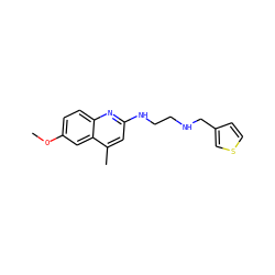 COc1ccc2nc(NCCNCc3ccsc3)cc(C)c2c1 ZINC000028950845