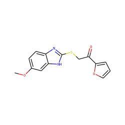 COc1ccc2nc(SCC(=O)c3ccco3)[nH]c2c1 ZINC000005687039