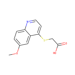 COc1ccc2nccc(SCC(=O)O)c2c1 ZINC000001591886