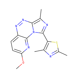 COc1ccc2nnc3c(C)nc(-c4sc(C)nc4C)n3c2n1 ZINC000084711383