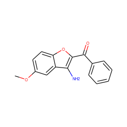 COc1ccc2oc(C(=O)c3ccccc3)c(N)c2c1 ZINC000000077016