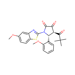COc1ccc2sc(N3C(=O)C(=O)[C@@H](C(=O)C(C)(C)C)[C@@H]3c3ccccc3OC)nc2c1 ZINC000169694906