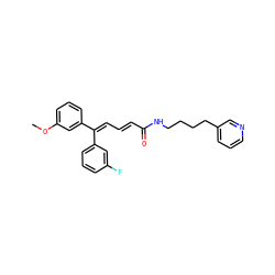 COc1cccc(/C(=C/C=C/C(=O)NCCCCc2cccnc2)c2cccc(F)c2)c1 ZINC000029488131