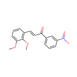 COc1cccc(/C=C/C(=O)c2cccc([N+](=O)[O-])c2)c1OC ZINC000005073034