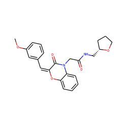 COc1cccc(/C=C2/Oc3ccccc3N(CC(=O)NC[C@@H]3CCCO3)C2=O)c1 ZINC000004932699