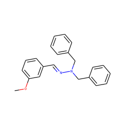 COc1cccc(/C=N/N(Cc2ccccc2)Cc2ccccc2)c1 ZINC000013528563