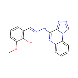COc1cccc(/C=N/Nc2nc3ccccc3n3cnnc23)c1O ZINC000004793411