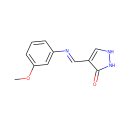 COc1cccc(/N=C/c2c[nH][nH]c2=O)c1 ZINC000101869244